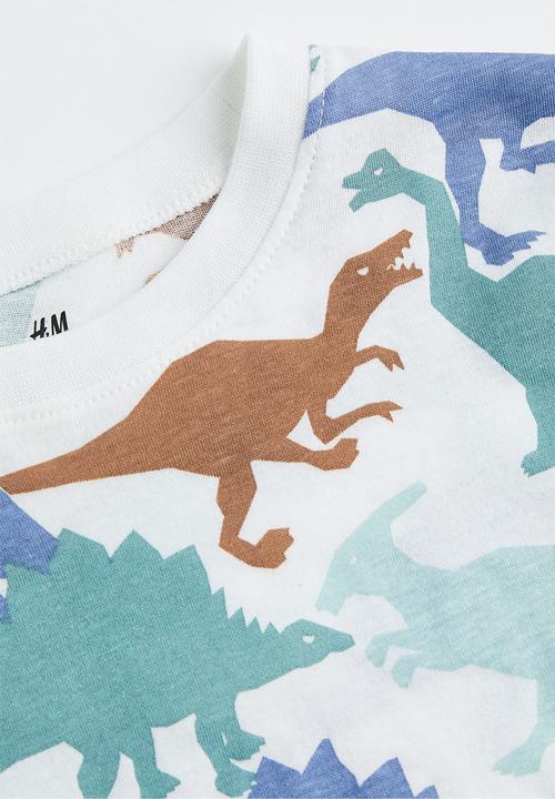 H&M - Printed t-shirt - white/dinosaurs