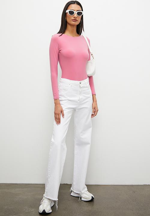 Superbalist - Long sleeve boatneck bodysuit - heather rose