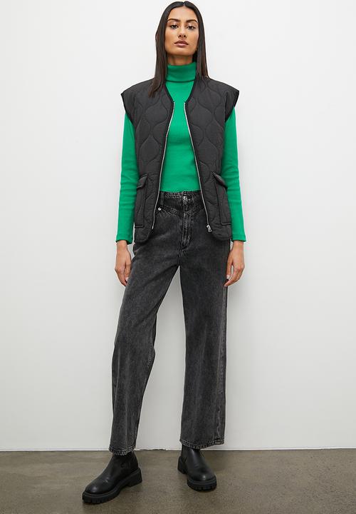 Superbalist - Poloneck rib top - green