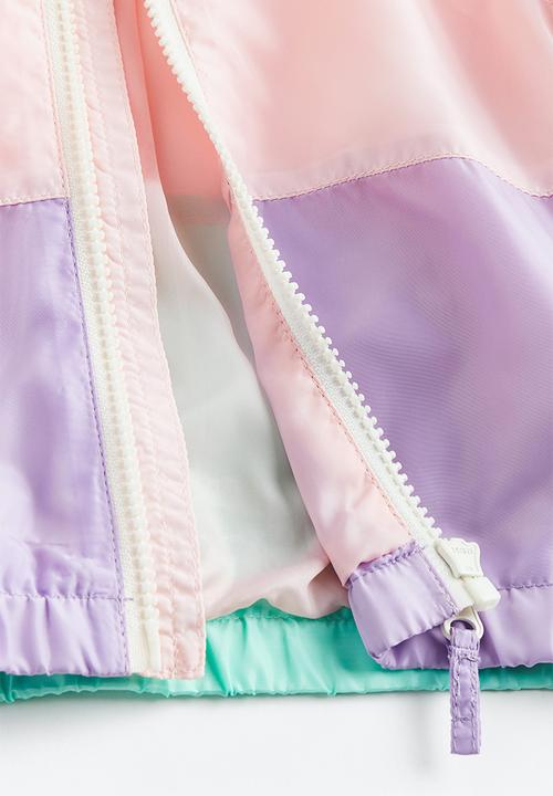 H&M - Hooded patterned jacket - light pink/block-coloured
