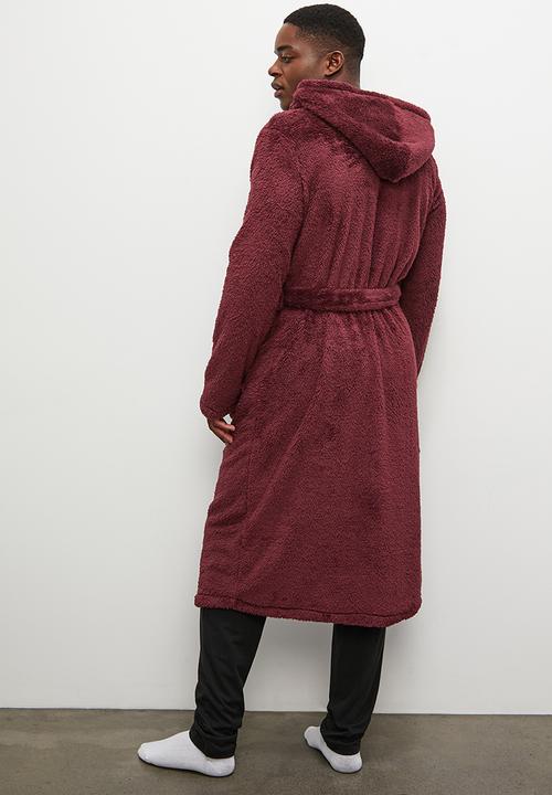 STYLE REPUBLIC - Borg plush robe - dark red