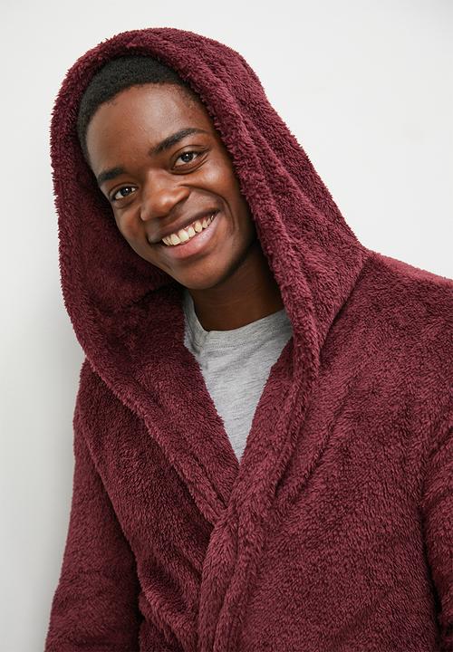 STYLE REPUBLIC - Borg plush robe - dark red
