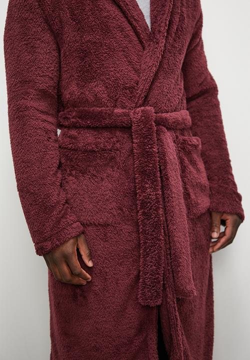 STYLE REPUBLIC - Borg plush robe - dark red