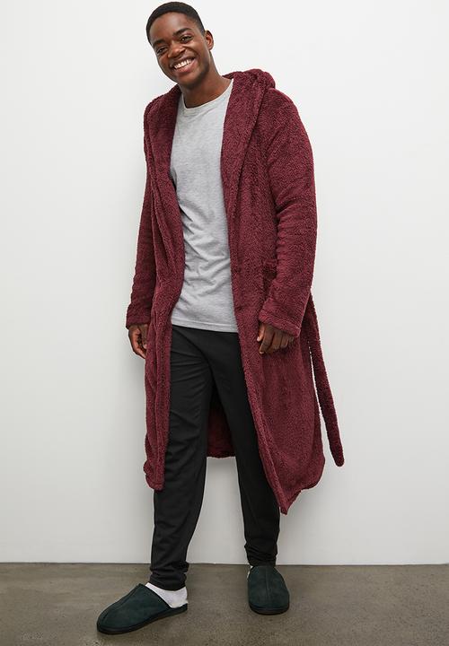 STYLE REPUBLIC - Borg plush robe - dark red