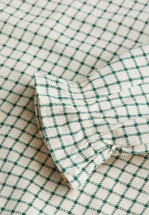 H&M - 2-piece cotton set - dark green/checked