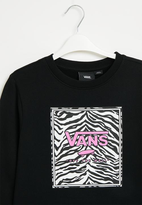 Vans - Zebra daze box logo crew - black