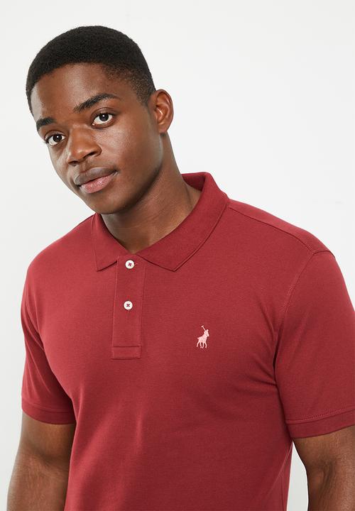 POLO - Mens pique short sleeve golfer - burgundy 