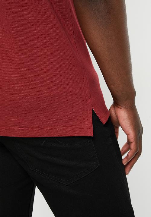 POLO - Mens pique short sleeve golfer - burgundy 