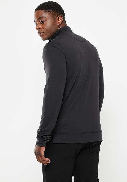 POLO - Mens 1/4 zip long sleeve sweater - black