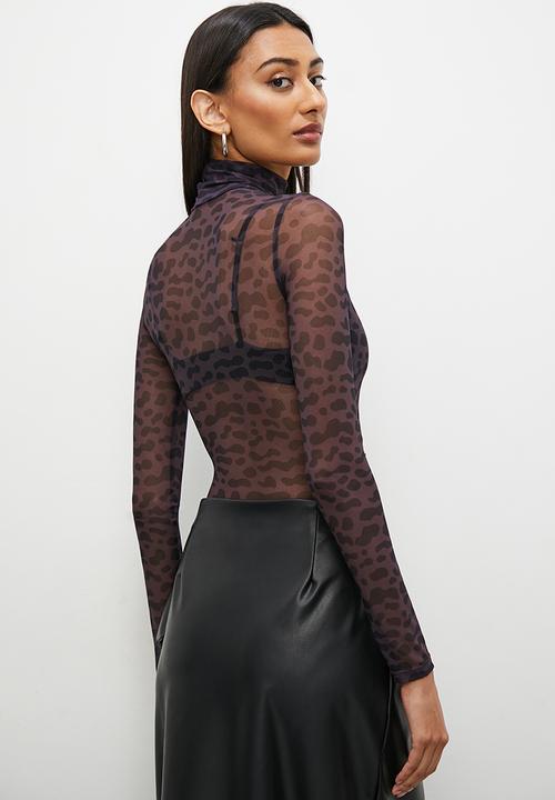 Superbalist - Printed mesh bodysuit - rounded spots