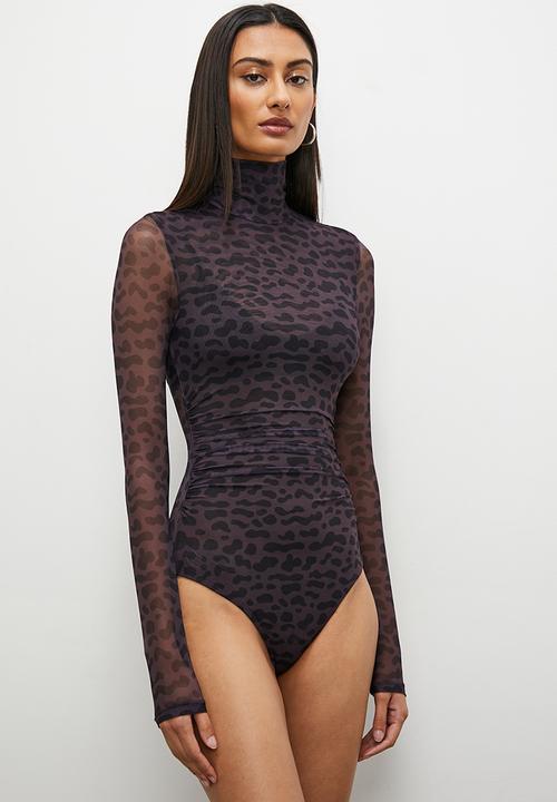 Superbalist - Printed mesh bodysuit - rounded spots