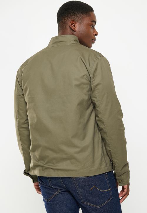 POLO - Mens funnel cotton harrington jacket - olive