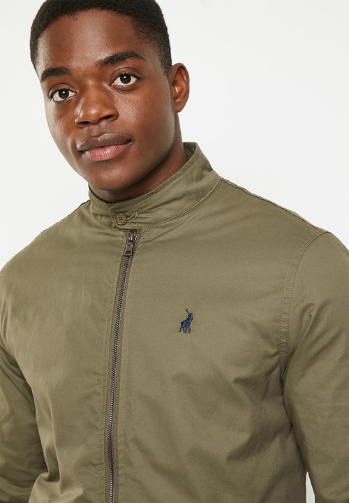 POLO - Mens funnel cotton harrington jacket - olive