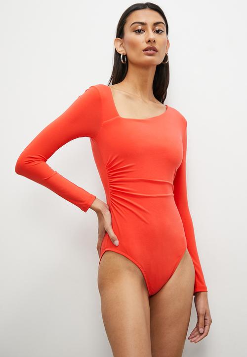 Superbalist - Asymmetrical neckline bodysuit - orange