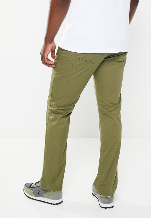 POLO - Mens overdyed twill 5 pocket trouser - fatigue 