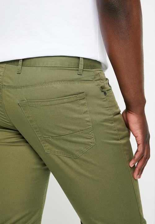 POLO - Mens overdyed twill 5 pocket trouser - fatigue 