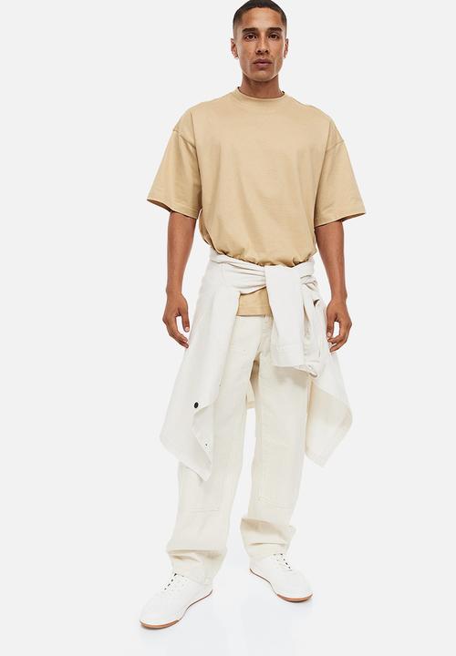 H&M - Oversized fit cotton t-shirt - beige