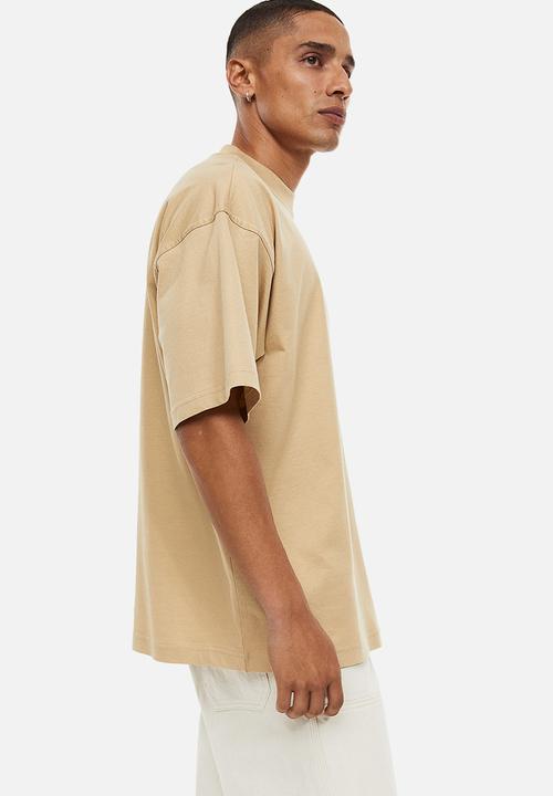 H&M - Oversized fit cotton t-shirt - beige