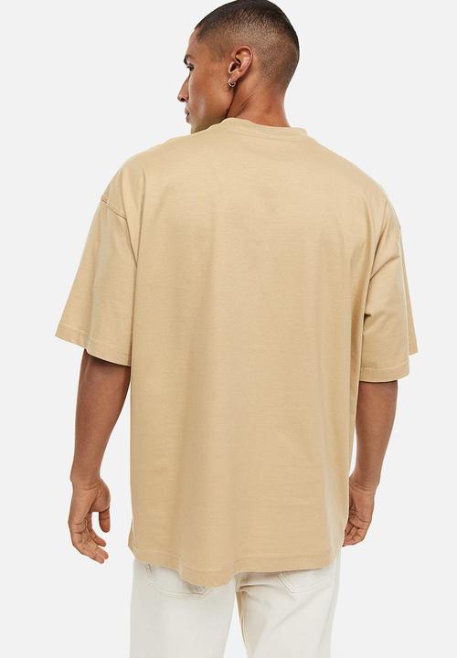 H&M - Oversized fit cotton t-shirt - beige