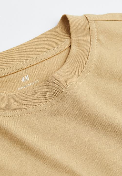 H&M - Oversized fit cotton t-shirt - beige