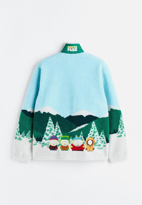 H&M - Relaxed fit fleece jacket - green/south park