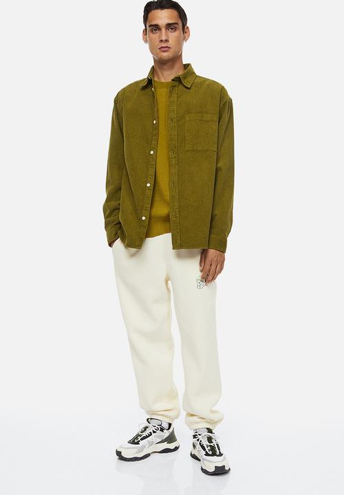 H&M - Relaxed fit corduroy shirt - moss green