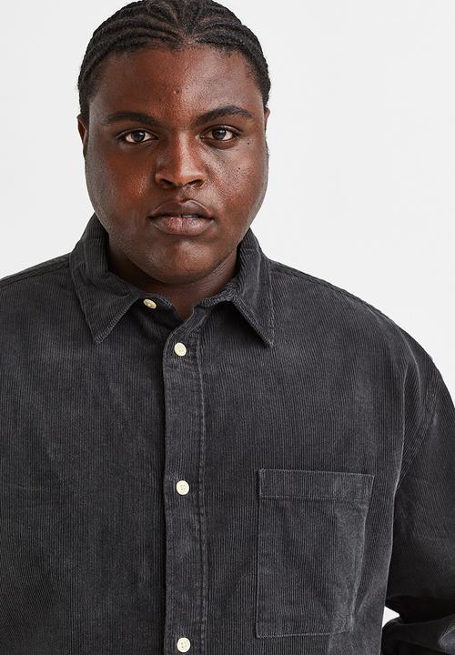 H&M - Relaxed fit corduroy shirt - dark grey