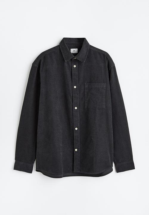 H&M - Relaxed fit corduroy shirt - dark grey