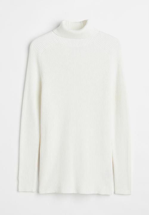 H&M - Polo-neck jumper muscle fit - white