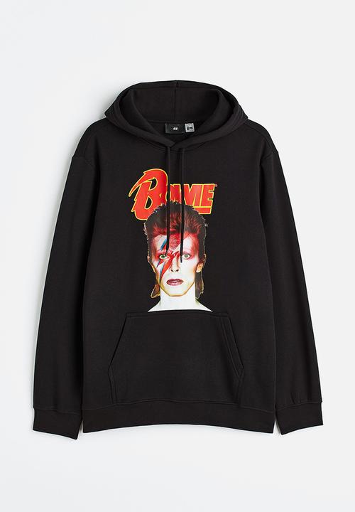 H&M - Printed hoodie - black/david bowie