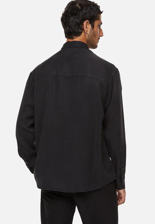H&M - Relaxed fit lyocell shirt - black