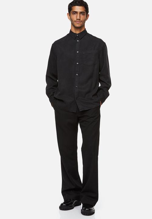 H&M - Relaxed fit lyocell shirt - black