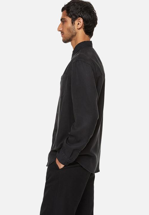 H&M - Relaxed fit lyocell shirt - black