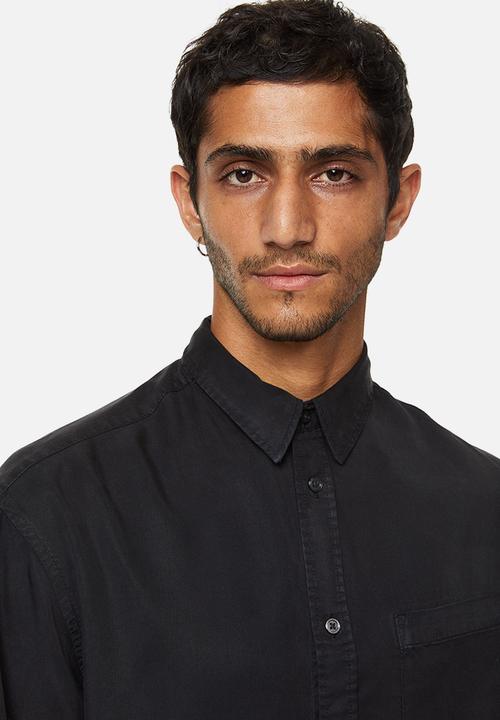 H&M - Relaxed fit lyocell shirt - black