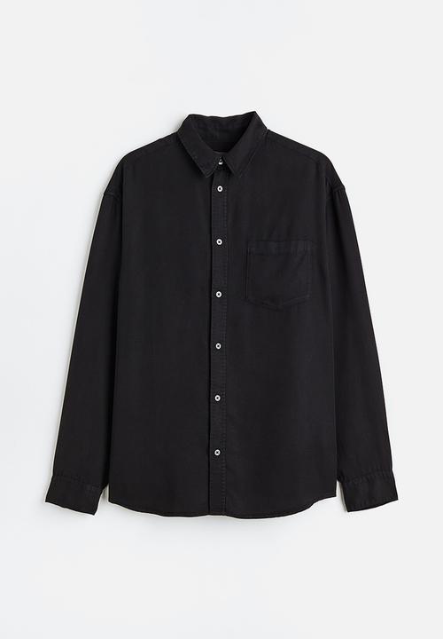 H&M - Relaxed fit lyocell shirt - black