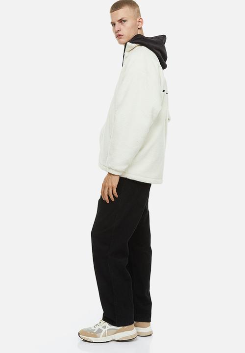 H&M - Regular fit teddy jacket - white/boring pals