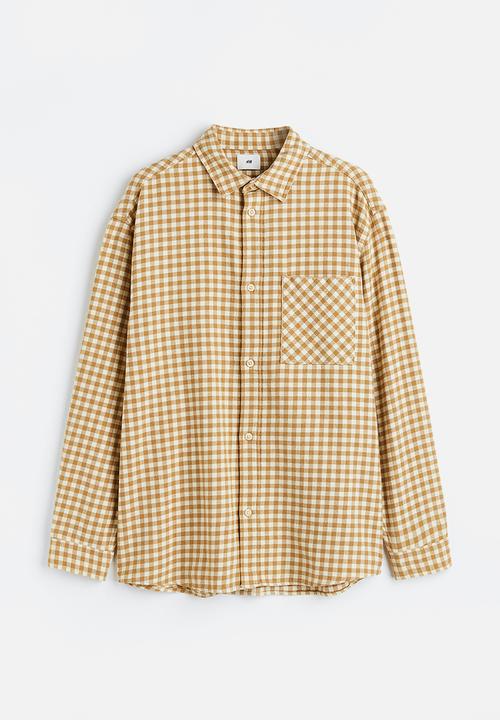 H&M - Cotton twill shirt - beige/checked