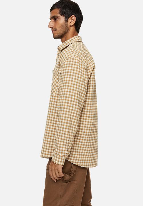 H&M - Cotton twill shirt - beige/checked