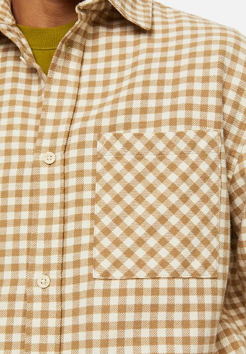 H&M - Cotton twill shirt - beige/checked
