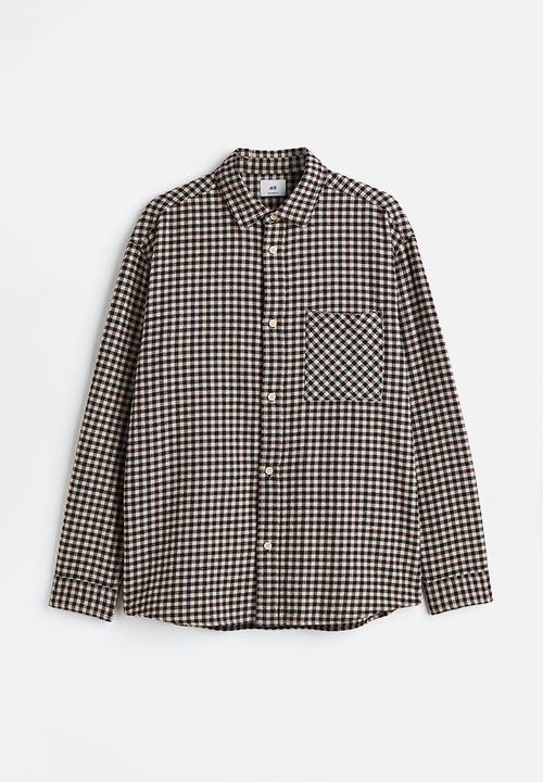 H&M - Cotton twill shirt - red/black checked