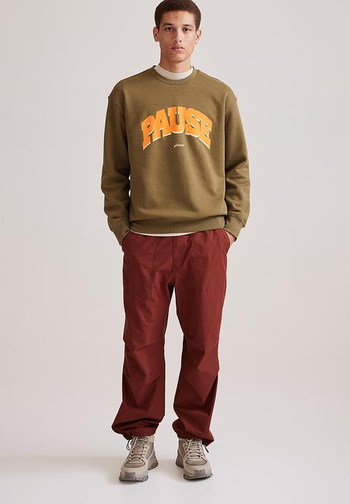 H&M - Relaxed fit printed sweatshirt - khaki green/pause