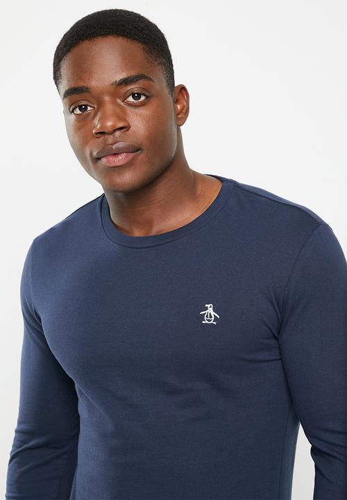 Original Penguin - Embroidered logo long sleeve tee - dark sapphire