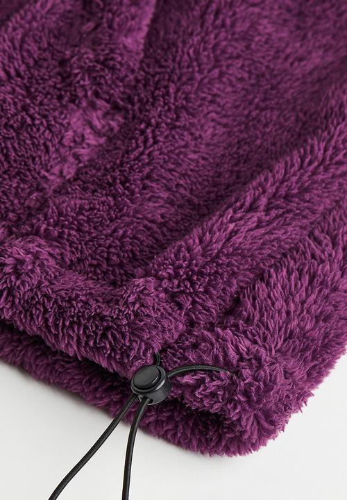 H&M - Relaxed fit pile hoodie - dark purple