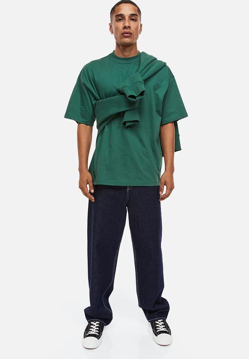 H&M - Oversized fit cotton t-shirt - dark green