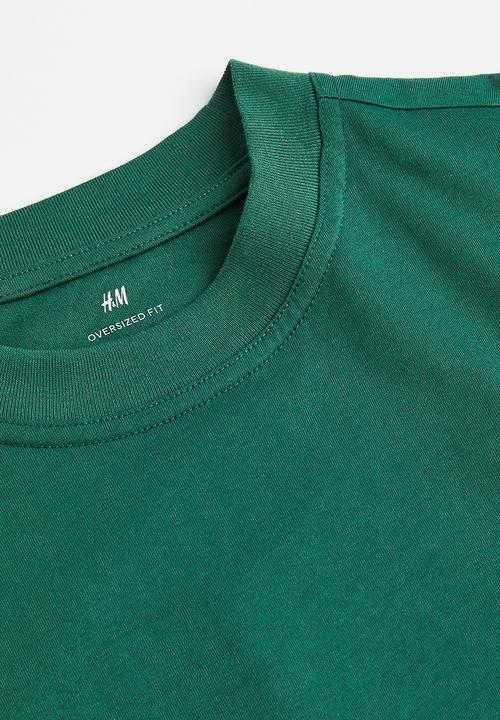 H&M - Oversized fit cotton t-shirt - dark green