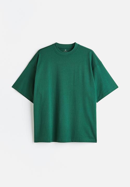 H&M - Oversized fit cotton t-shirt - dark green
