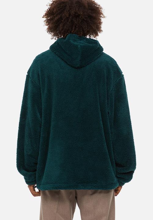 H&M - Relaxed fit pile hoodie - dark green
