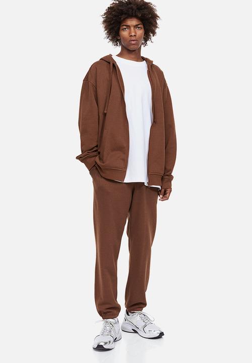 H&M - Relaxed fit zip-through hoodie - brown