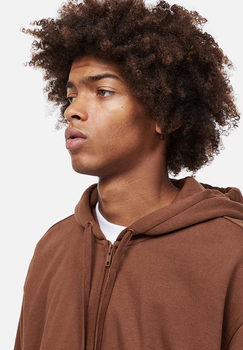 H&M - Relaxed fit zip-through hoodie - brown