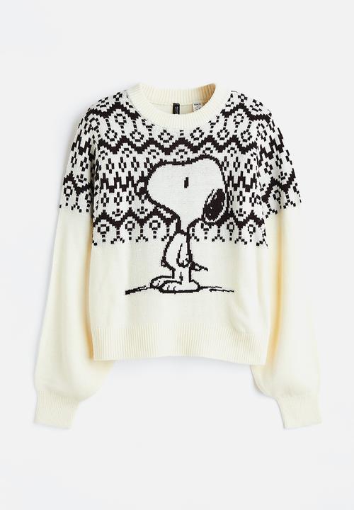 H&M - Jacquard-knit jumper - white/snoopy